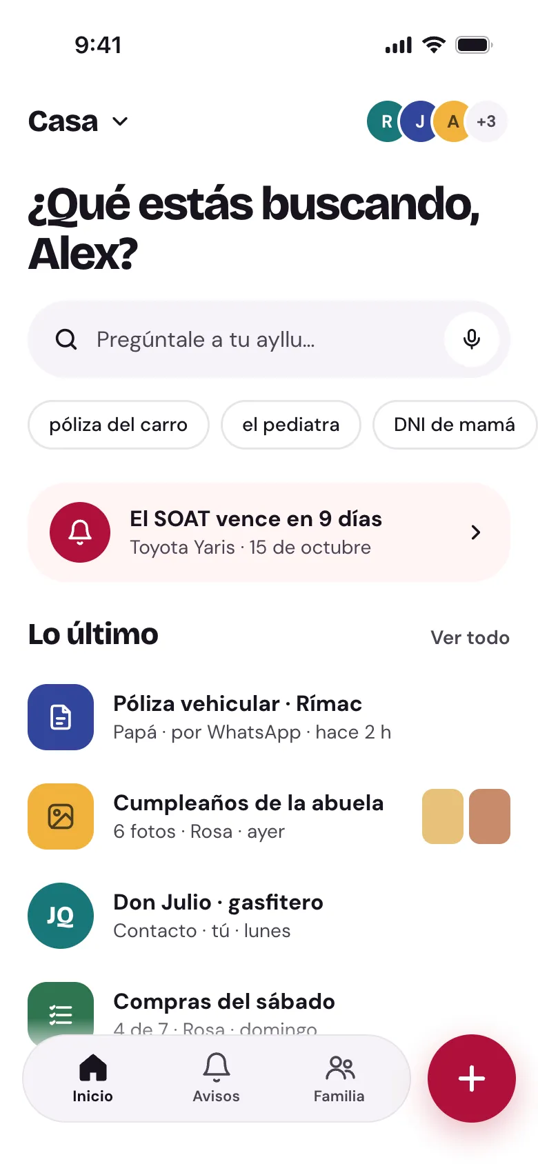 Inicio de Ayllu en modo claro.